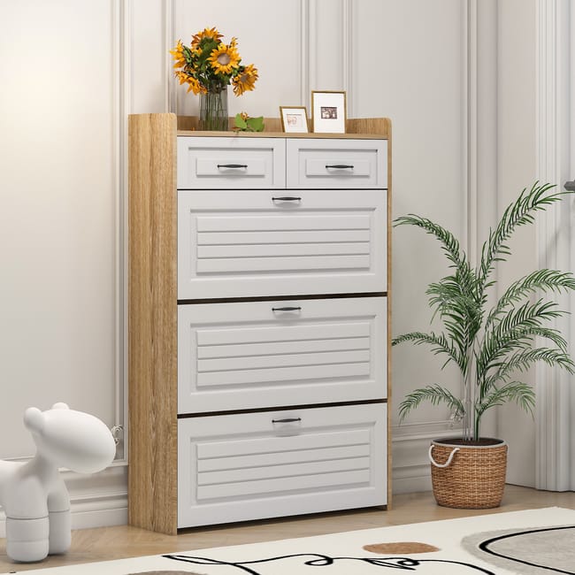🔥 Best Seller! 3-Door Shoe Cabinet + 2 Drawers + FREE Backpack 🎁