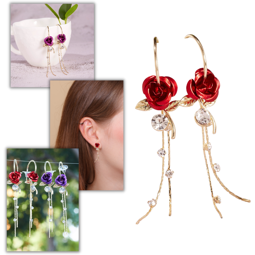 Rose Tassel Earrings