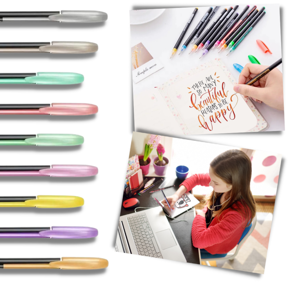 48-Color Glitter Gel Pens Set