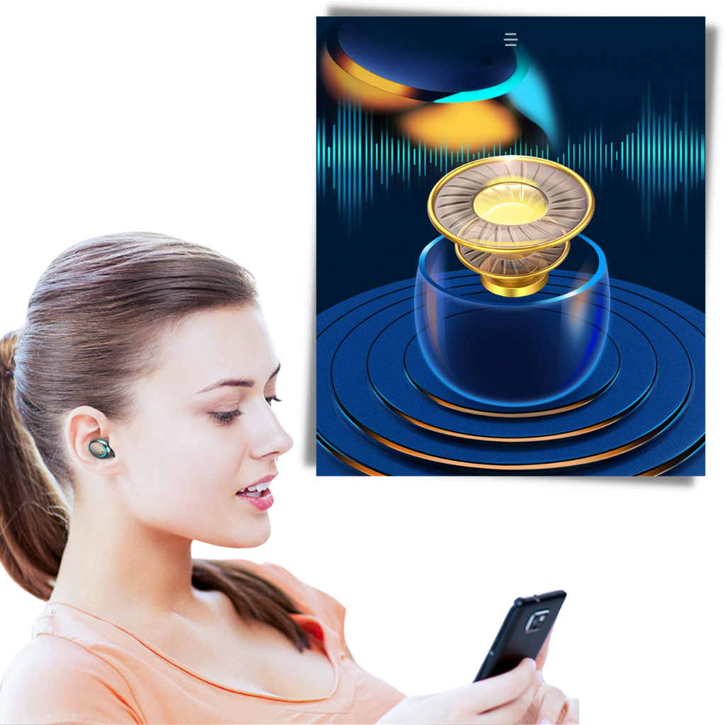 Bluetooth earphones with charging battery box
