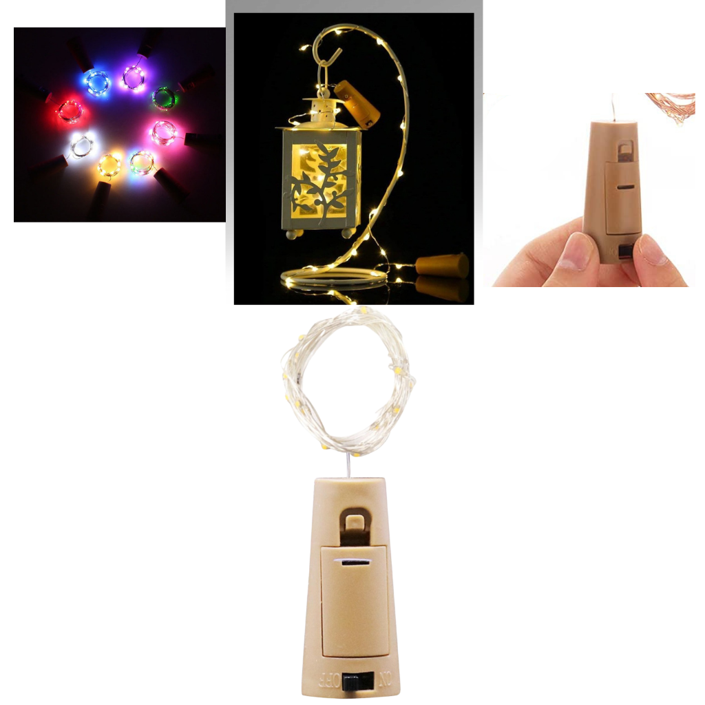 Bottle string LED light with cork (pack of 3)