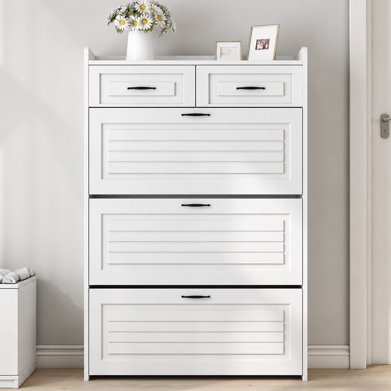 🔥 Best Seller! 3-Door Shoe Cabinet + 2 Drawers + FREE Backpack 🎁