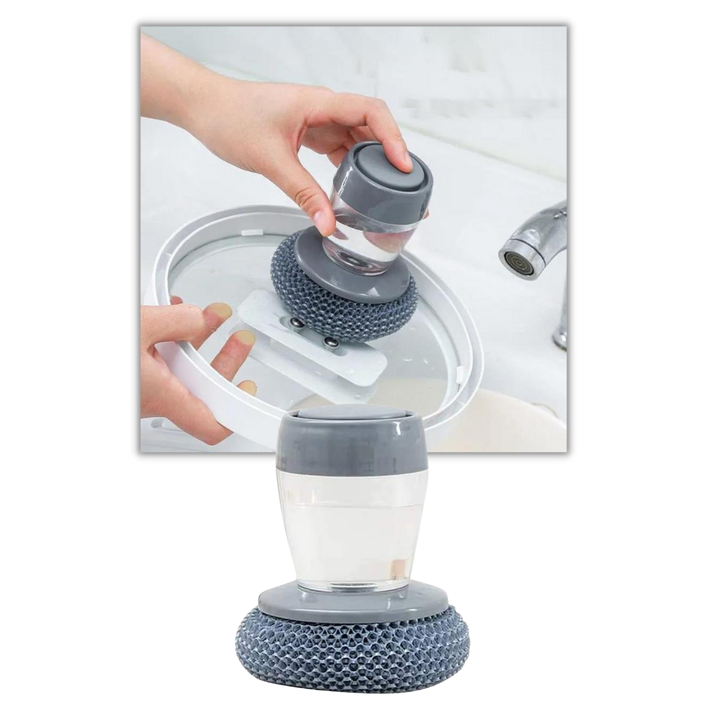 Soap Dispensing Palm Brush for Kitchen