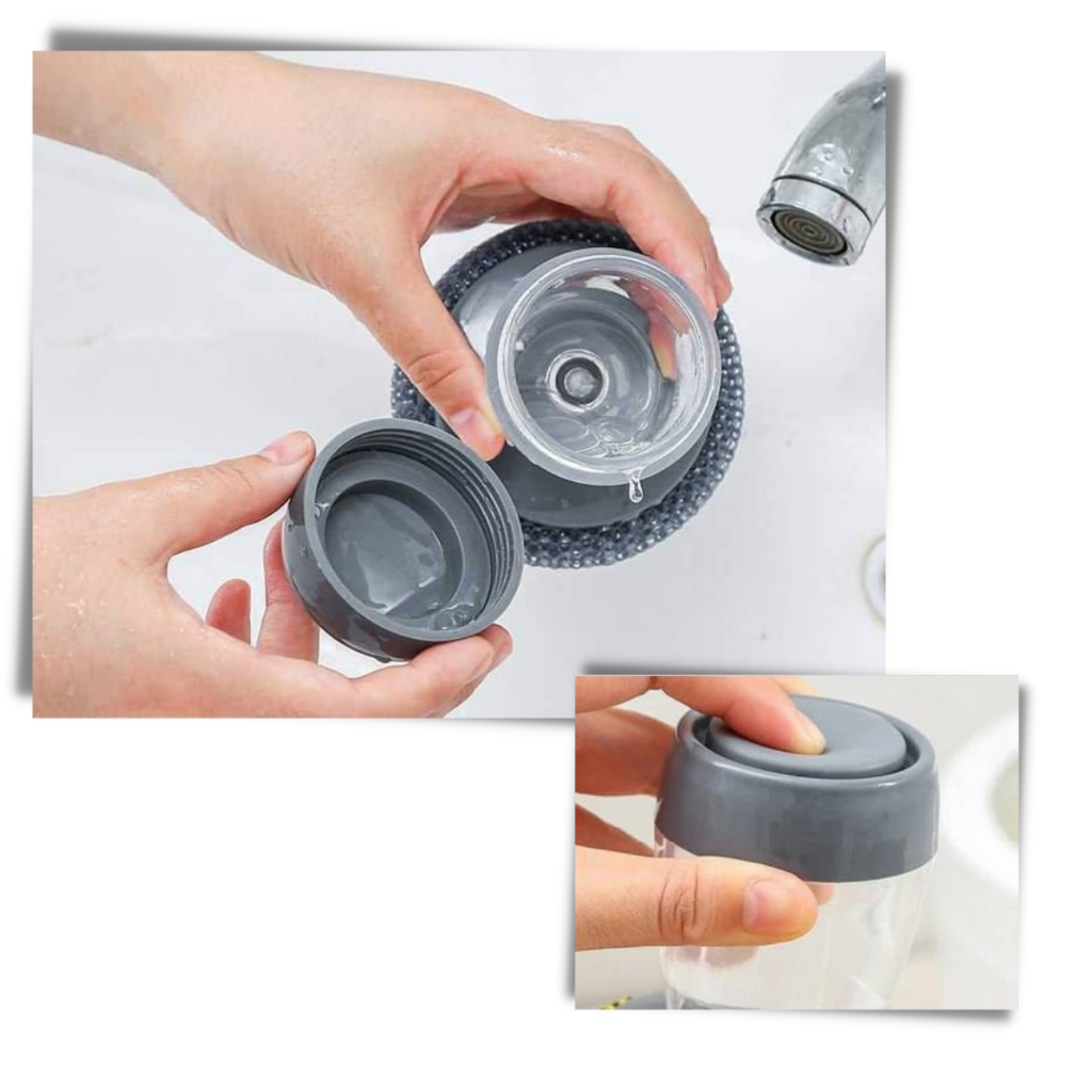 Soap Dispensing Palm Brush for Kitchen