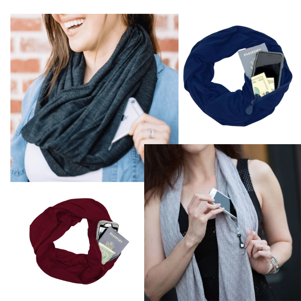 Warm Muffler With Hidden Pocket