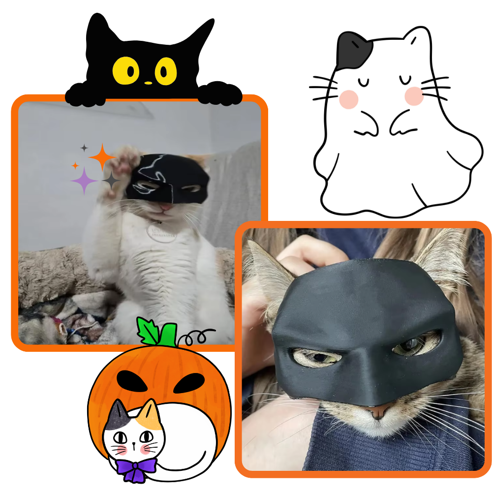 Adorable Batman Cat Mask