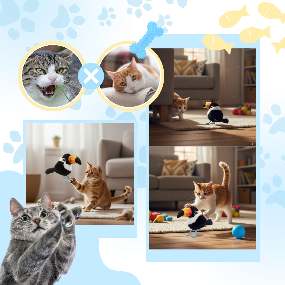 Cat Lifelike Interactive Bird Toy