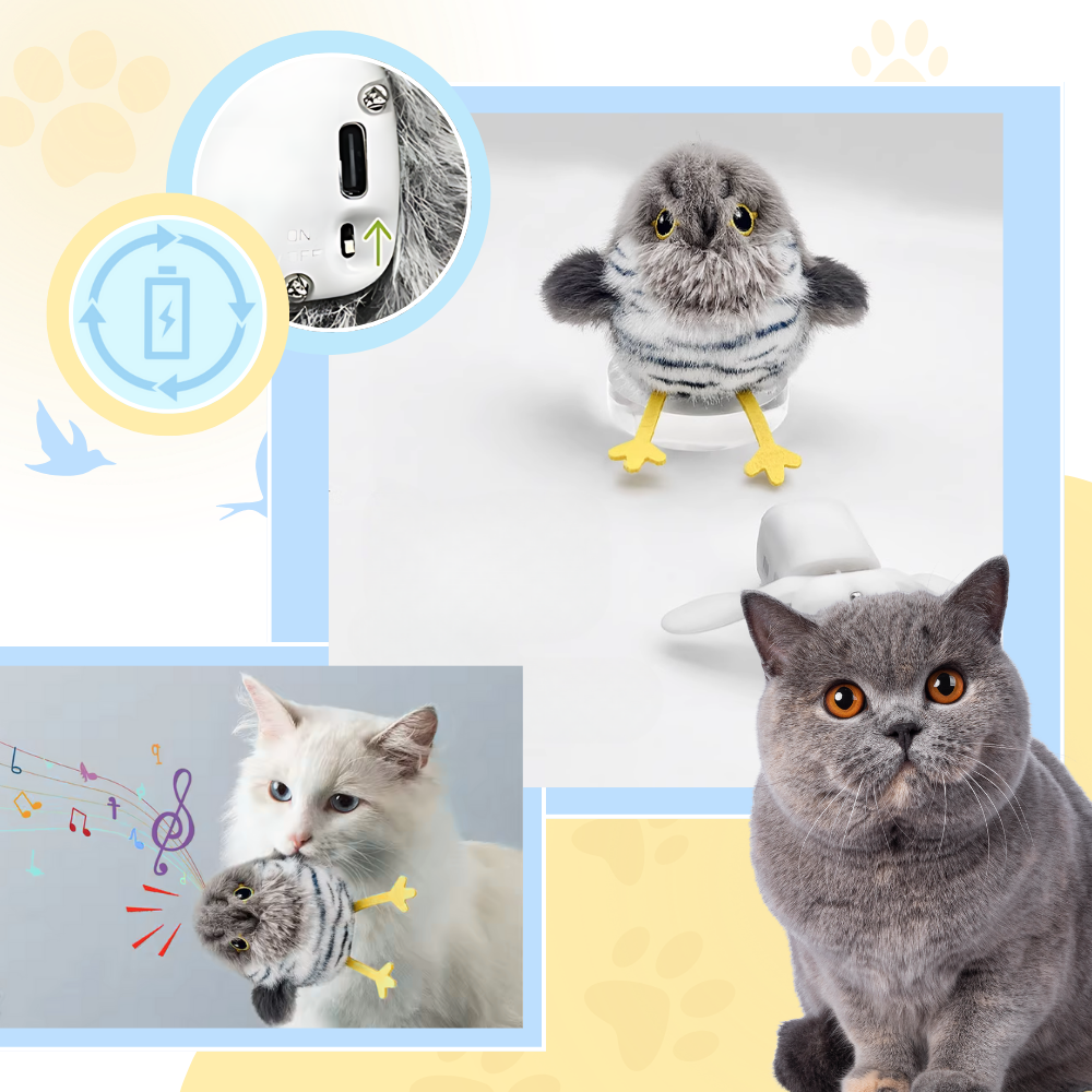 Cat Lifelike Interactive Bird Toy