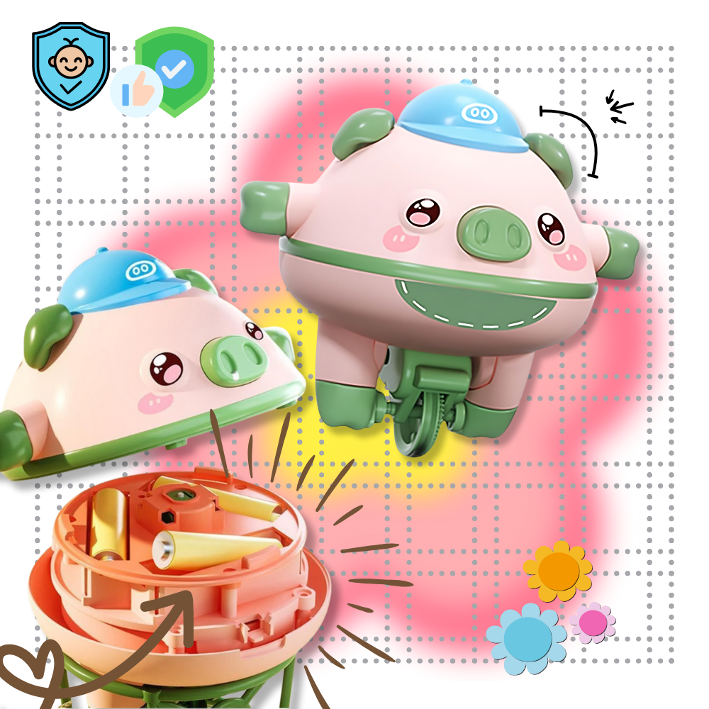 Cutesy Tightrope Piggy Toy