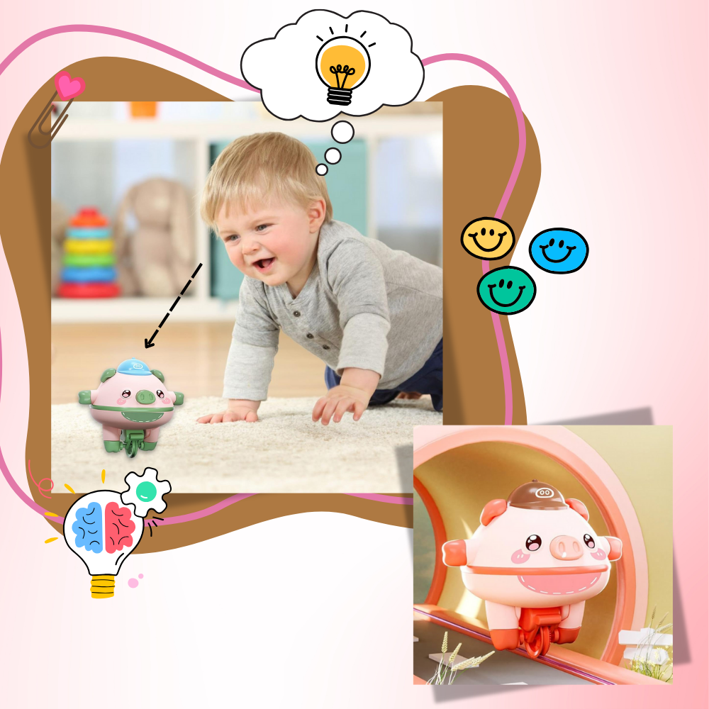Cutesy Tightrope Piggy Toy