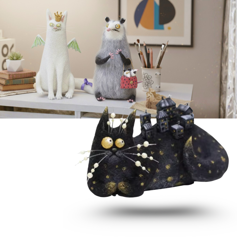 Funny Disheveled Decor Cat