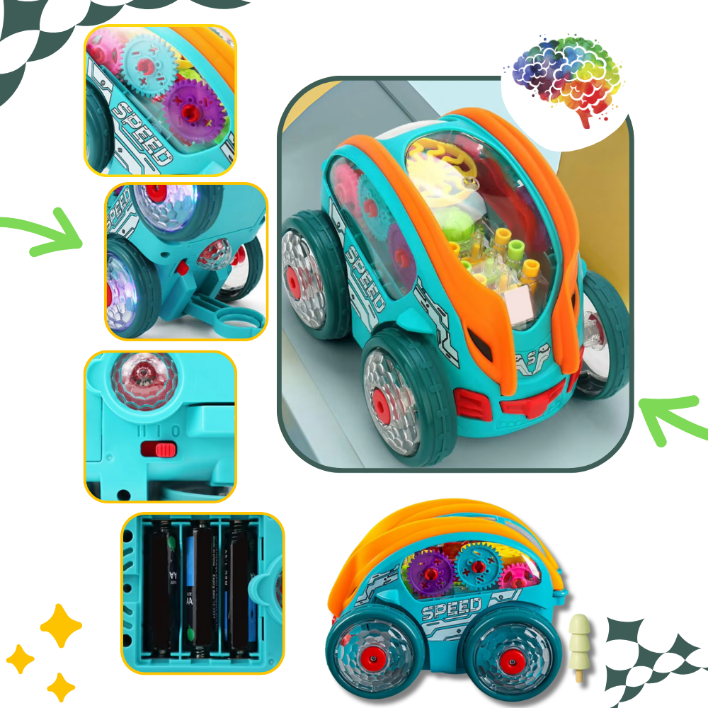 Gear-Powered Speedlite Toy Car