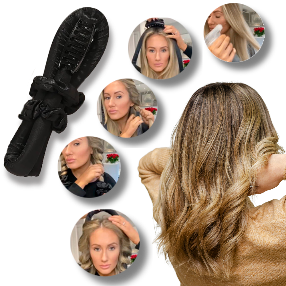 Heatless Curling Rod Headband Ribbon Silk
