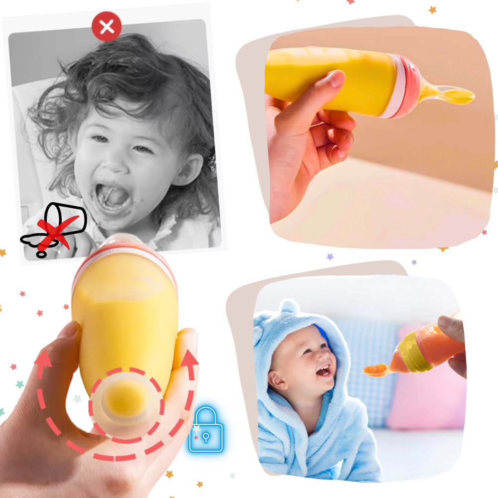 Mess-Free Silicone Spoon Feeding Bottles