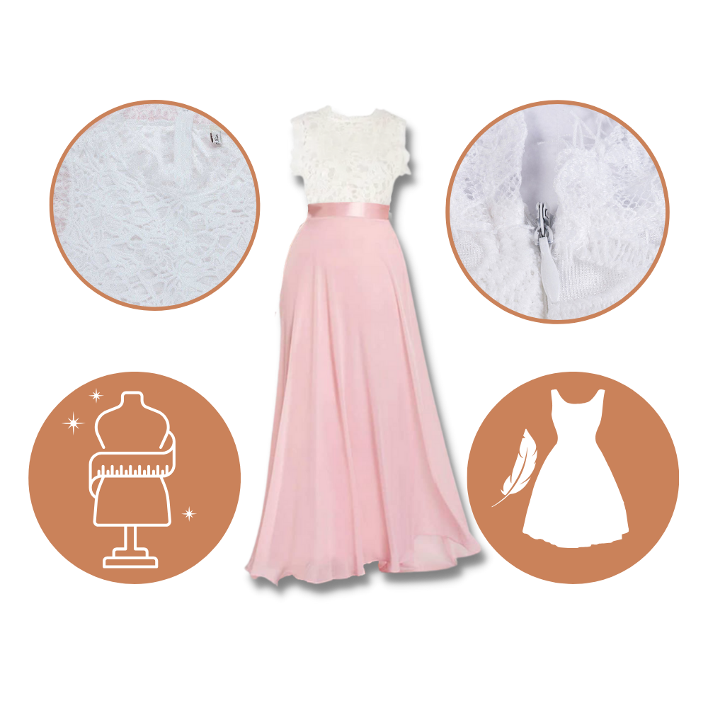 Prairie Chic Lace Chiffon Dress