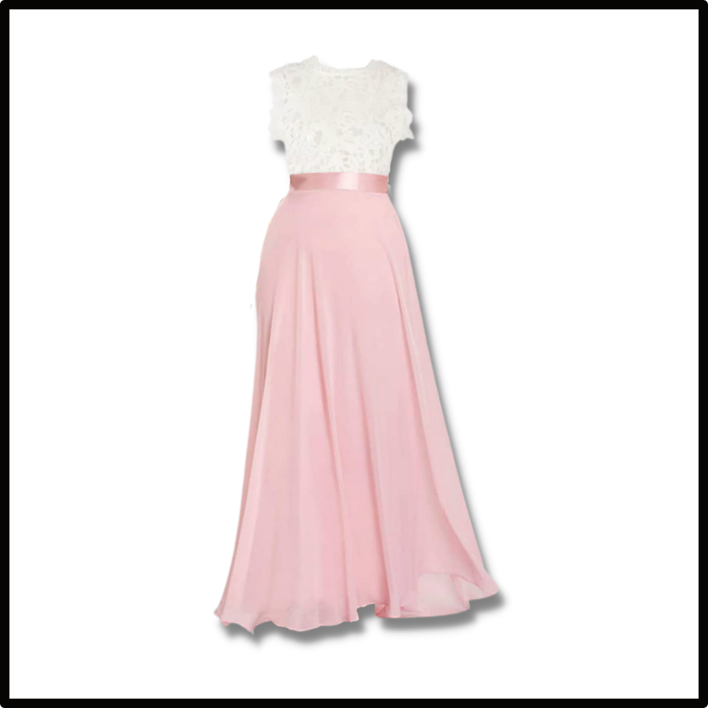Prairie Chic Lace Chiffon Dress