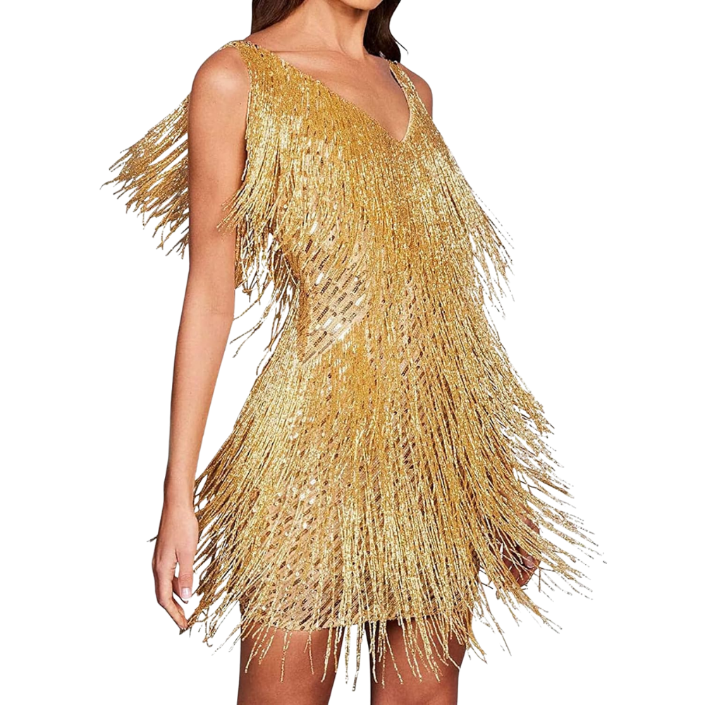 Sequin V-Neck Slip Dress