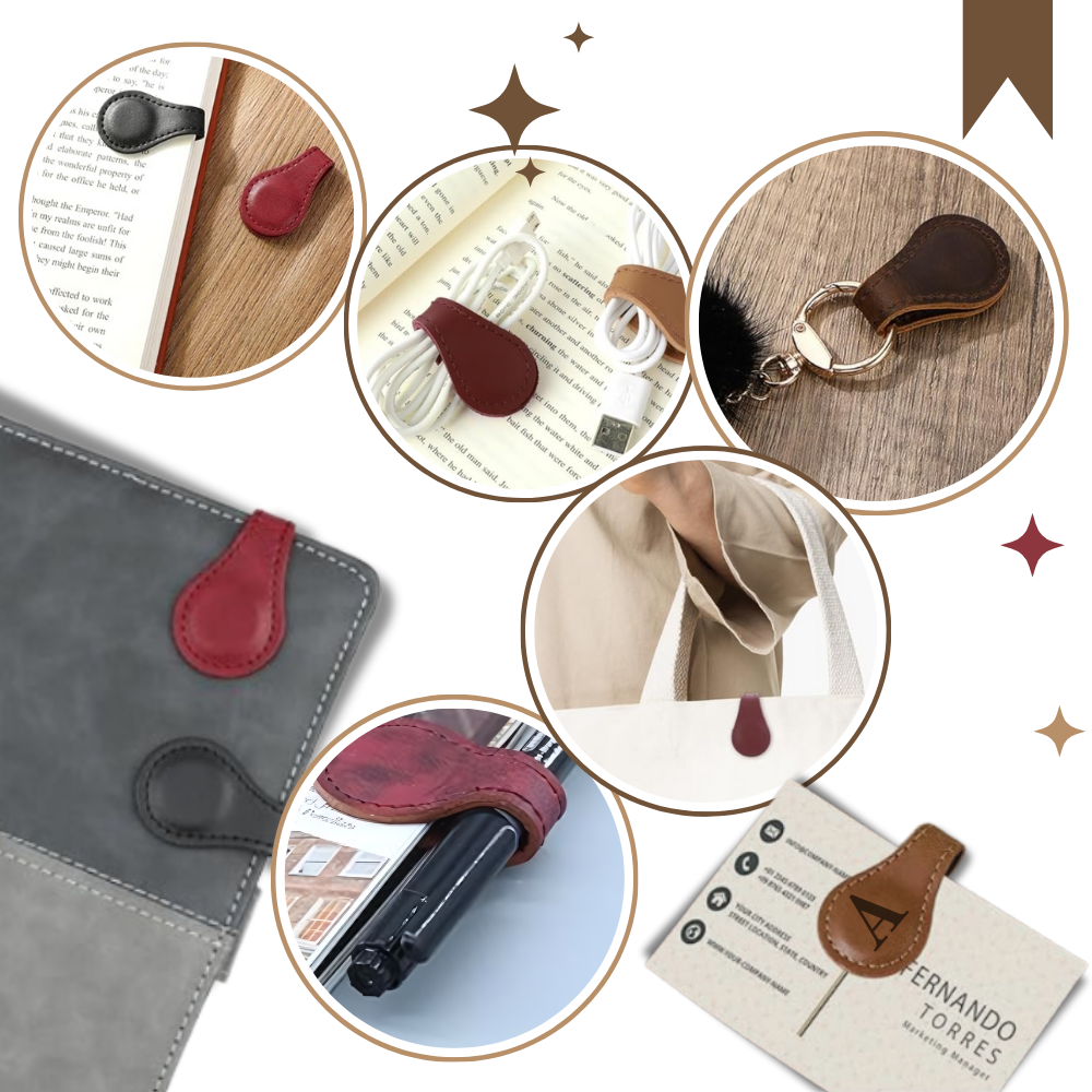 Sleek Personalized Magnetic Leather Bookmark