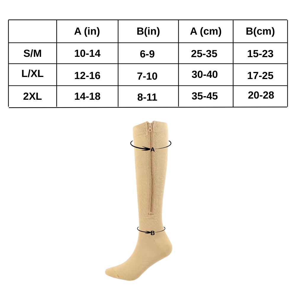 Zippered Knee Compression Sock