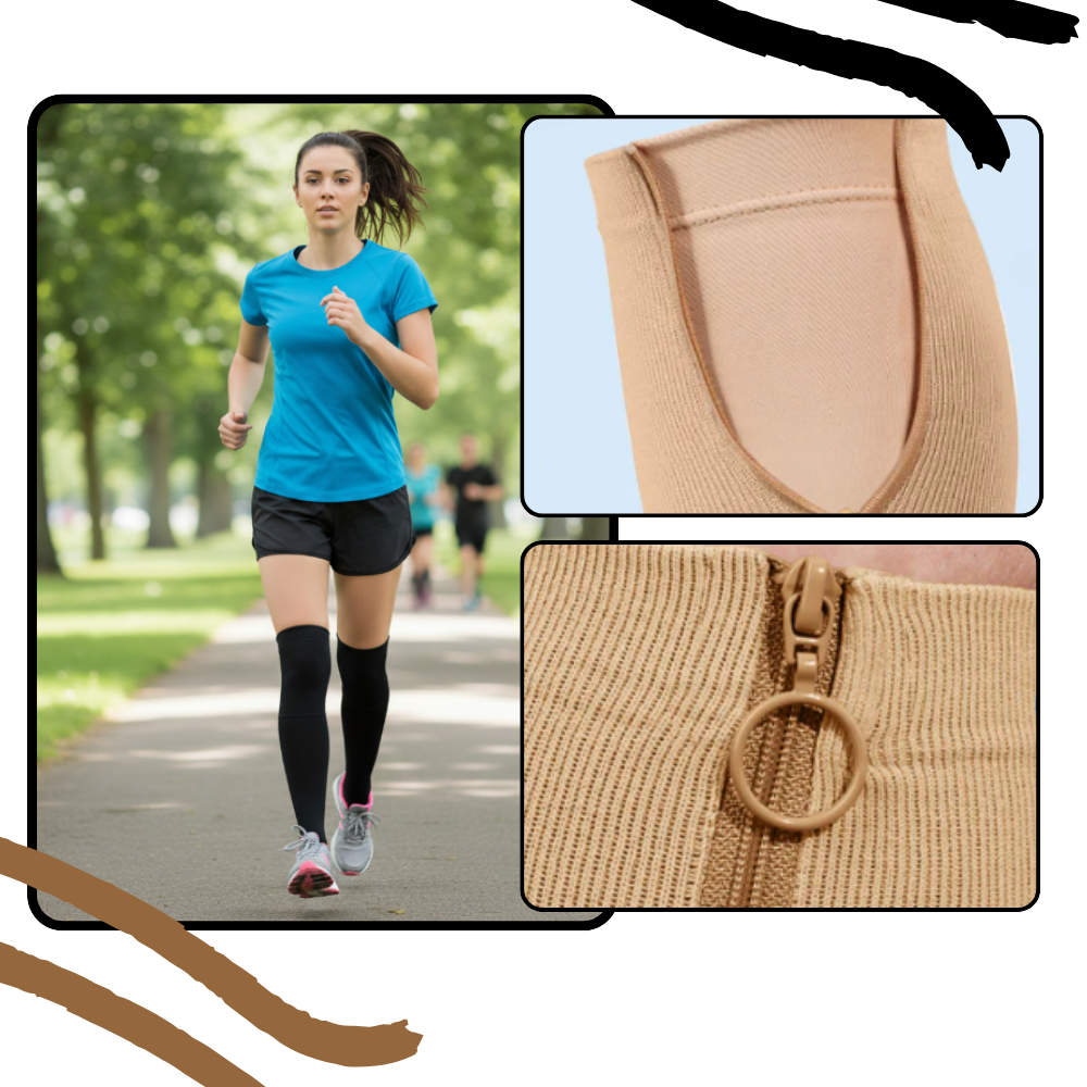 Zippered Knee Compression Sock